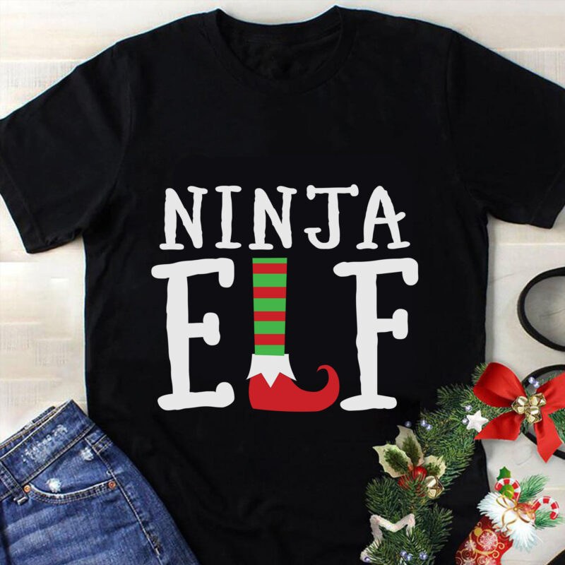 Ninja ELF Svg, Christmas Svg, Tree Christmas Svg, Tree Svg, Santa Svg, Snow Svg, Merry Christmas Svg, Hat Santa Svg, Light Christmas Svg,