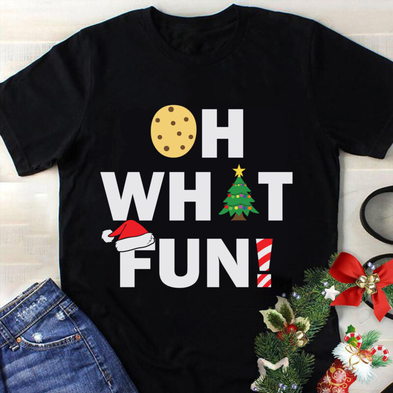 Oh What Fun Svg, Christmas Svg, Tree Christmas Svg, Tree Svg, Santa Svg, Snow Svg, Merry Christmas Svg, Hat Santa Svg, Light Christmas Svg