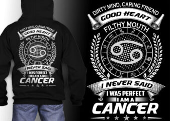 cancer zodiac tshirt design psd file editable text and layer png, jpg psd file