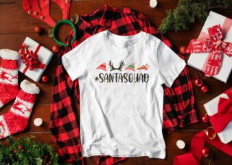 Christmas Santa Squad Silhouette SVG Diy Crafts Svg Files For Cricut, Silhouette Sublimation Files t shirt vector file