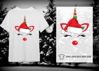 Christmas Unicorn Horn Silhouette SVG Diy Crafts Svg Files For Cricut, Silhouette Sublimation Files