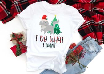 Christmas Cat Gift, I Do What i Want Shirt Design