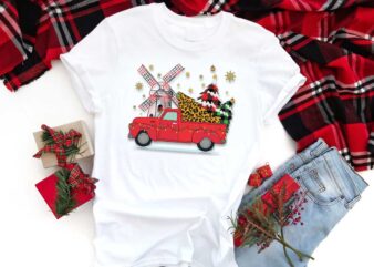 Christmas Red Truck Silhouette SVG Diy Crafts Svg Files For Cricut, Silhouette Sublimation Files t shirt vector file