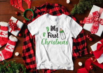 Christmas Gift, My First Christmas Silhouette SVG Diy Crafts Svg Files For Cricut, Silhouette Sublimation Files t shirt vector file