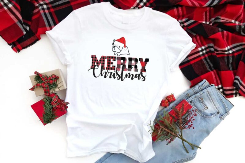 Merry Christmas Funny Dog Shirt Design