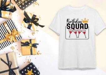 Birthday Squad Wine Drinking Gift Diy Crafts Svg Files For Cricut, Silhouette Sublimation Files