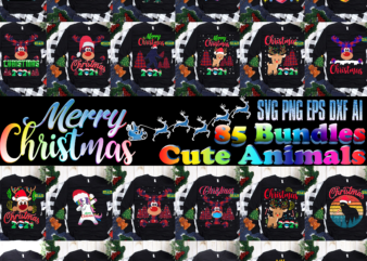 85 Bundles Christmas Cute Animals tshirt designs, Bundle Animals, Bundles Animals Christmas, Animals Christmas Bundle, Bundle Animals Christmas, Bundles Merry Christmas SVG, Christmas tshirt designs bundles, Christmas SVG Bundle, Christmas