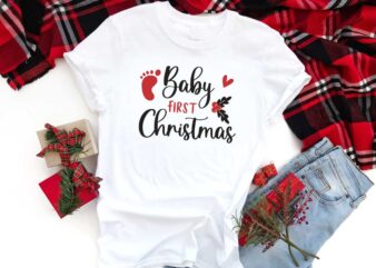 Baby First Christmas Gift Idea Diy Crafts Svg Files For Cricut, Silhouette Sublimation Files t shirt template