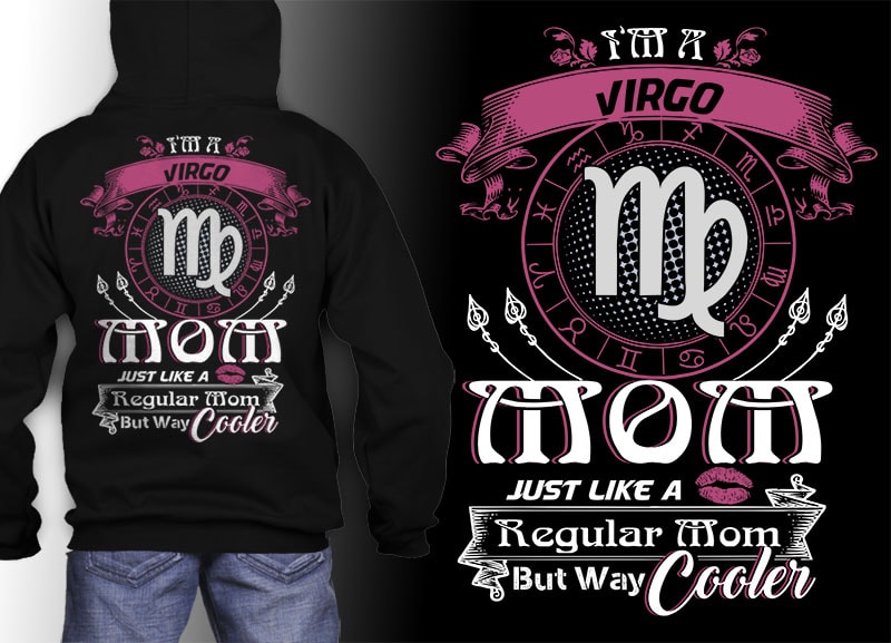 12 birthday zodiac mom bundle pink tshirt design psd file editable text and layer zodiac#7 UPDATE