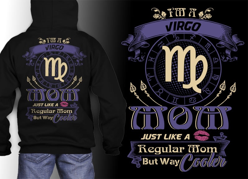 12 zodiac mom birthday bundle Many color tshirt design psd file editable text and layer zodiac#8 UPDATE