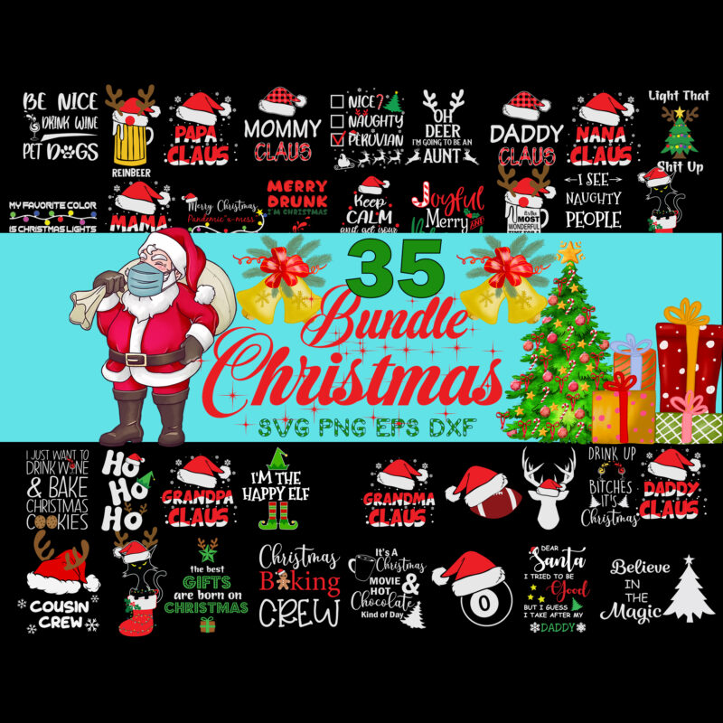 35 Christmas bundle svg, christmas svg, snow svg, santa svg, merry christmas svg, bundle christmas svg, tree christmas svg, santa svg, bundle christmas svg, christmas bundles, xmas bundle,