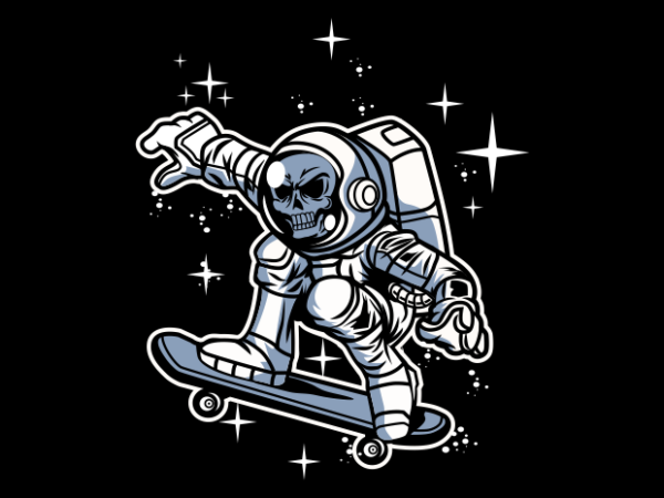 Astronaut skull skateboard t shirt vector Astronaut skull skateboard t shirt vector