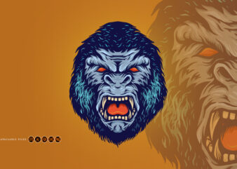 Angry Gorilla Head King kong Roar
