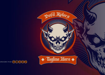 Badge Devil Rider Classic Illustrations