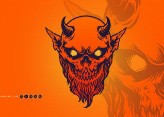 Red Devil Satan Horn with beard t shirt design online