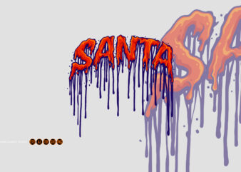 Santa Typefae Melting Illustrations