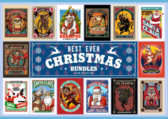 BEST EVER CHRISTMAS BUNDLE – Santa VS Krampus t shirt template