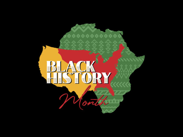 Black history month map t shirt template