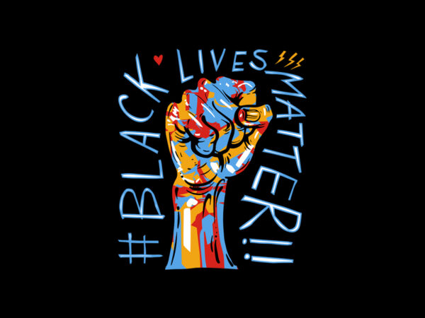 Black lives matter hand t shirt template