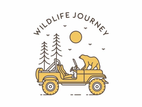 Wildlife journey 1 t shirt design for sale