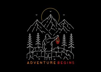 Adventure Begins t shirt vector