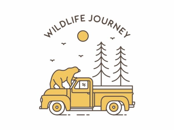 Wildlife journey 3 t shirt design for sale