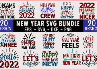 New Year sublimation SVG design Bundle