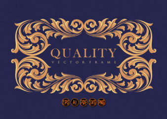 Quality Frame Gold ornaments Ellegant Label t shirt illustration