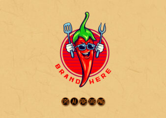 Chili Chef Mascot Logo Food Restaurants t shirt vector file