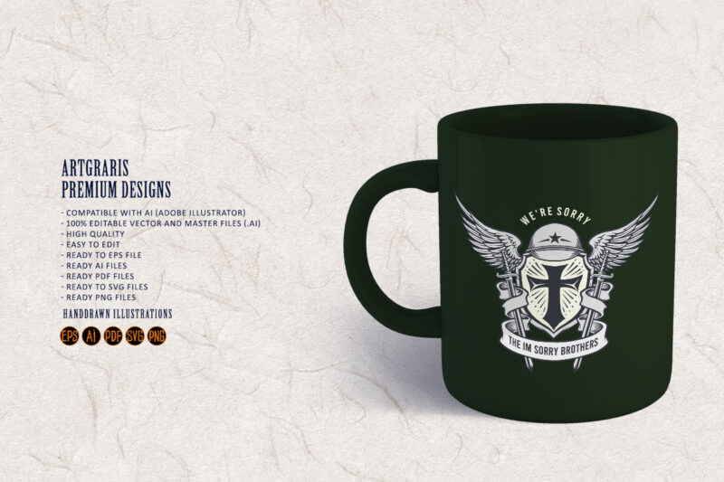 Military dead Hero Mascot Classic Emblem