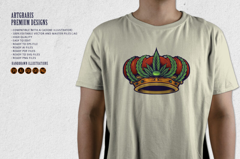 King Kush Logo Isolated Cannabis Crown