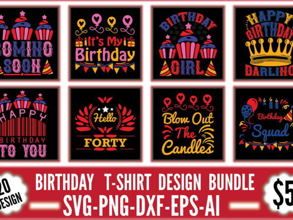 Birthday t-shirt design bundle
