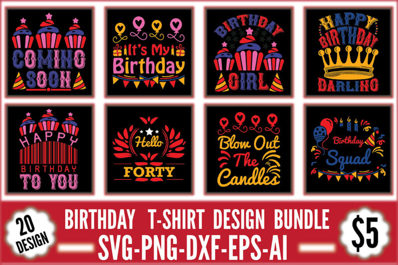 Birthday T-shirt Design Bundle