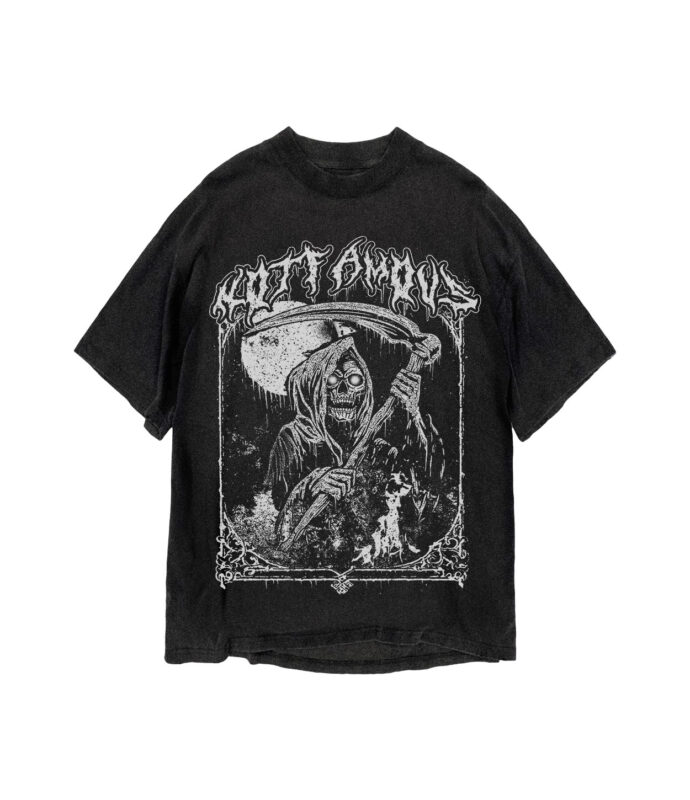 Grim Reaper Occult Grunge Goth Alternative Streetwear Aesthetic – Black n White Png Vector Graphic