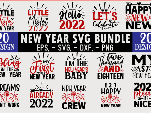New year svg t shirt design bundle