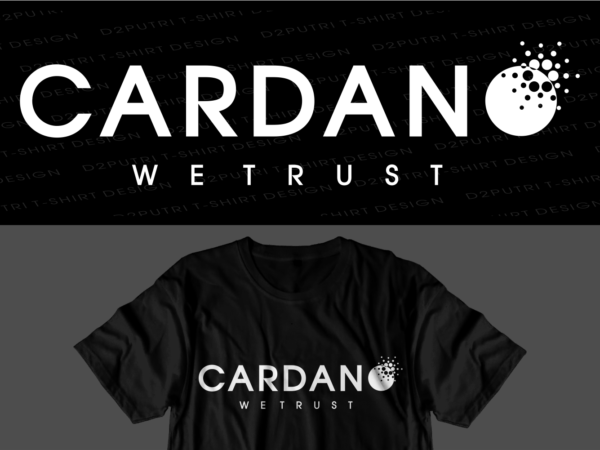 Crypto cardano t shirt design svg graphic vector, ada cryptocurrency logo