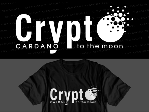 Crypto cardano t shirt design svg graphic vector, ada cryptocurrency logo