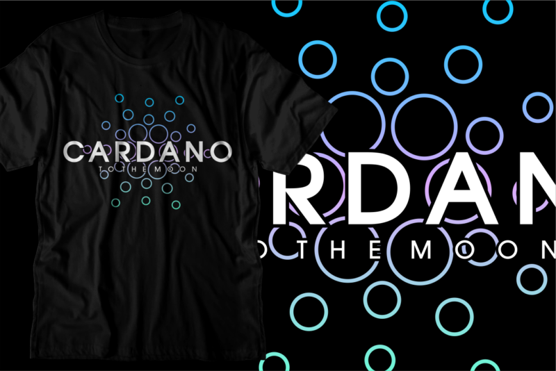 crypto cardano t shirt design svg graphic vector, ada cryptocurrency logo