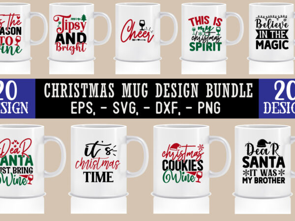 Christmas svg mug design bundle