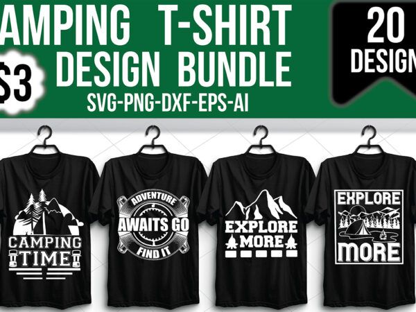 Camping t-shirt design bundle