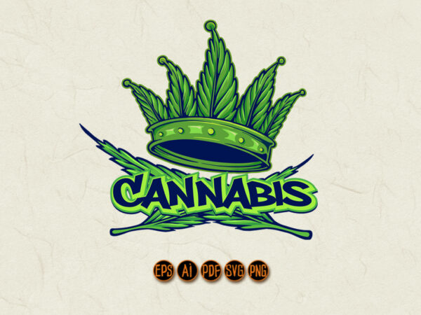 Cannabis crown logo hip hop style t shirt vector file