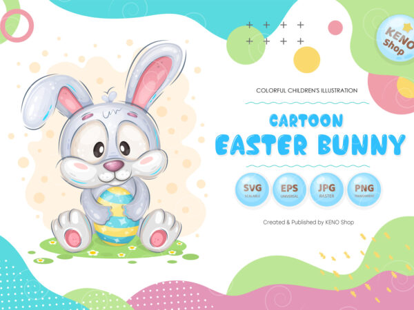 Cartoon easter bunny. t shirt vector file Cartoon easter bunny. t shirt vector file