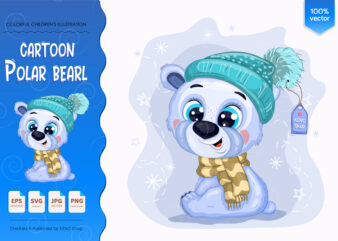 Cartoon polar bear. t shirt vector file