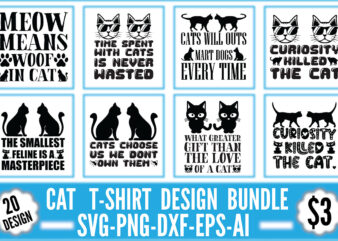 Cat T-shirt Design Bundle