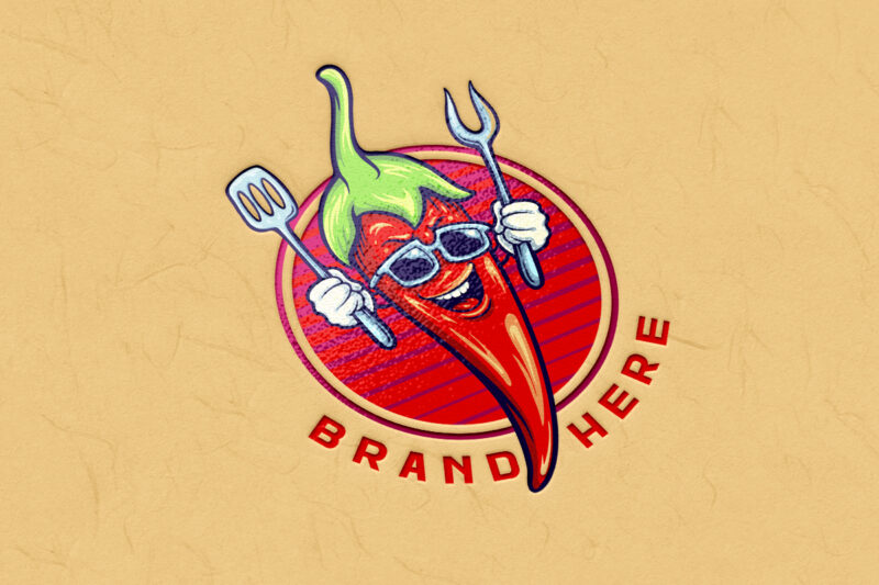 Chili Chef Mascot Logo Food Restaurants