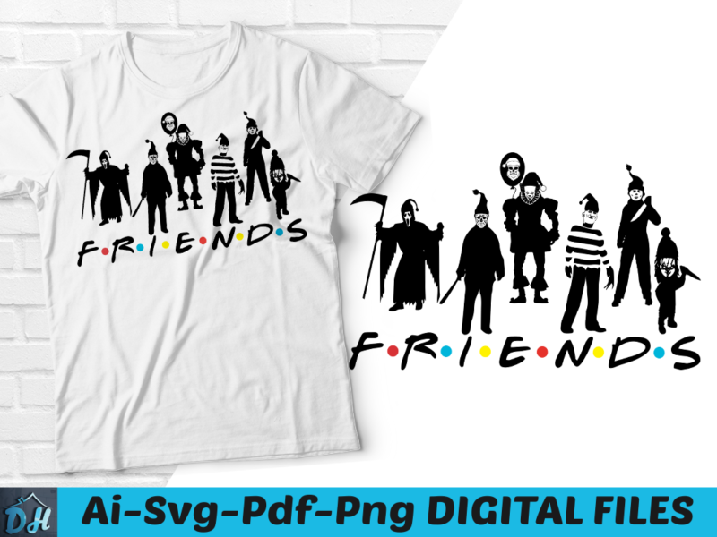 Christmas friends horror t-shirt, Christmas t-shirt SVG, Horror movies characters t-shirt, Horror characters t-shirt, Horror squad t-shirt, Friends Christmas t-shirt