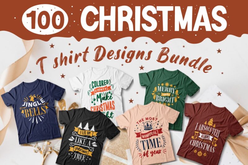 Christmas t shirt design bundle vector
