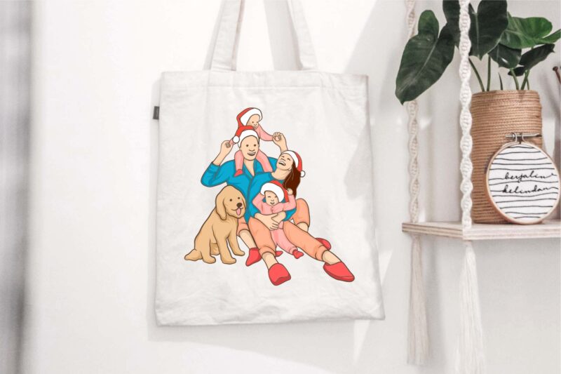 Christmas family illustrations sublimation