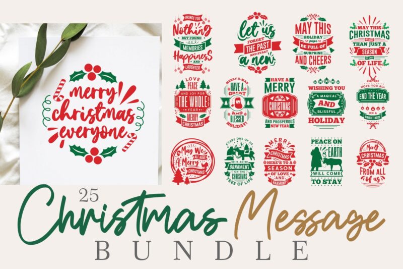 Christmas message sublimation bundle