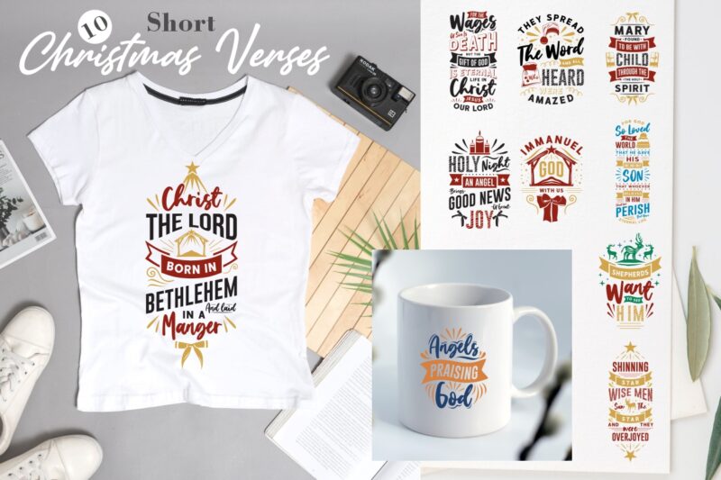 Christmas short verses sublimation designs